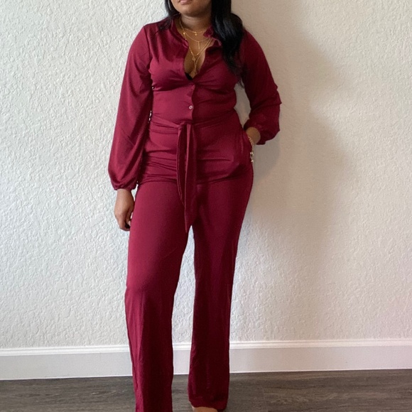 Pants & Jumpsuits Tasty Red Wine Jumpsuit Poshmark